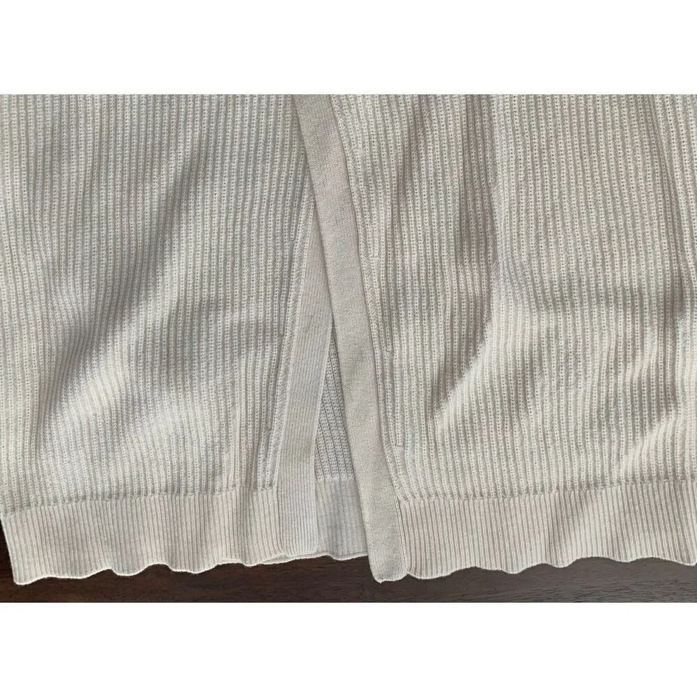 Vince Tie-Back Ribbed cream Cashmere  Blend Crew SWEATER sz XS